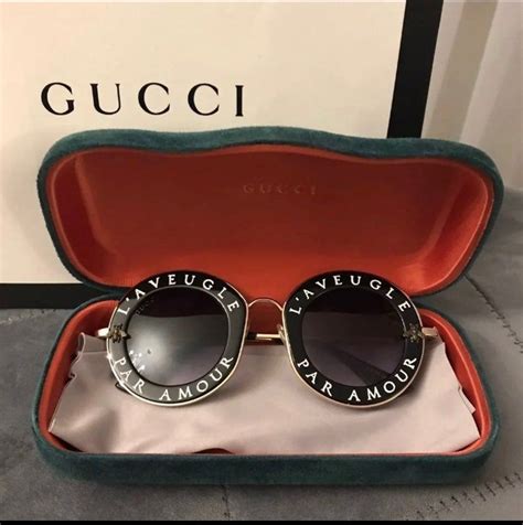 gucci round sunglasses l'aveugle par amour|love is blind gucci quote.